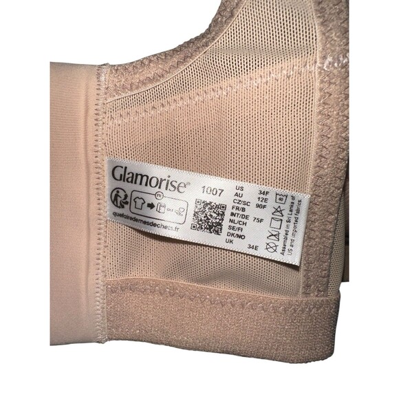 Glamorise 1007 MagicLift Seamless Firm Support Bra Beige Lace 34F - Picture 11 of 14
